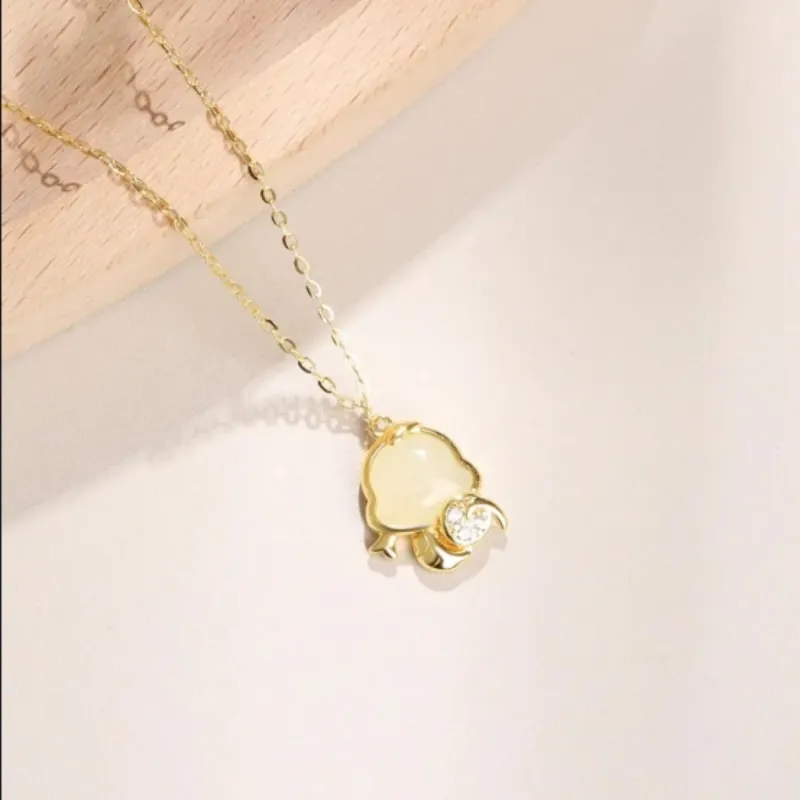 Di Su Xing Hetian Jade Pendants White Jade Women's-4