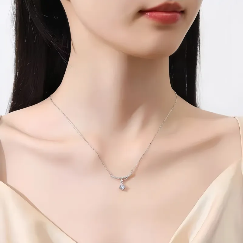 Di Su Xing 925 Sterling Silver Zircon Necklaces Women's-1