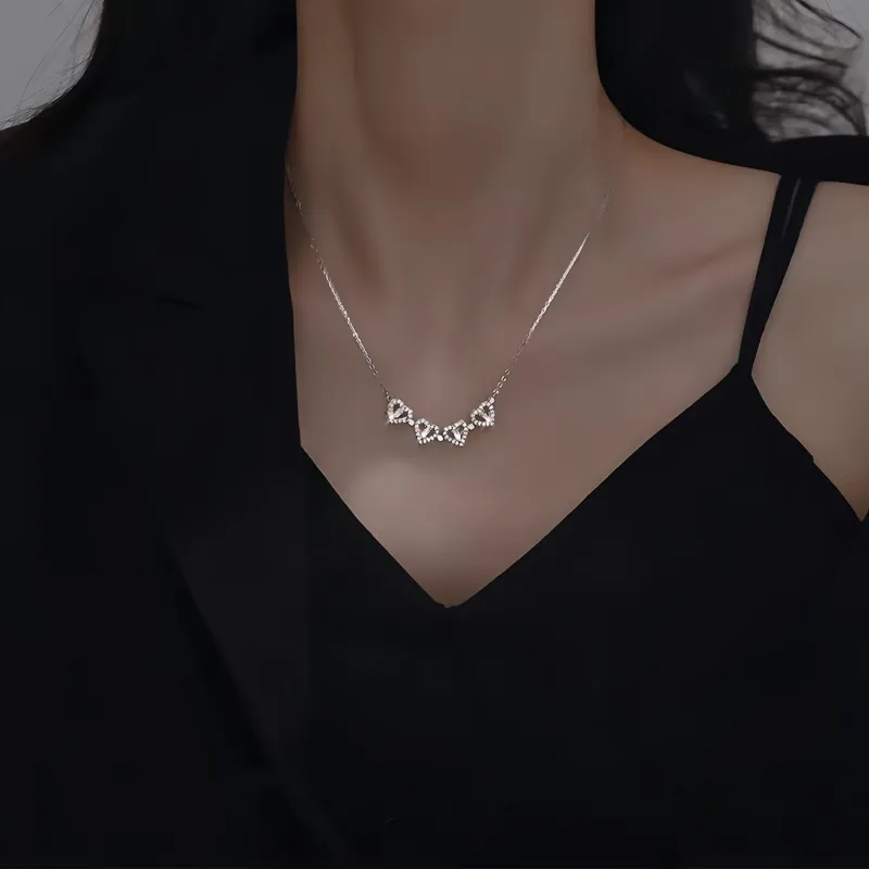 Di Su Xing 925 Sterling Silver Zircon Necklaces Women's-2