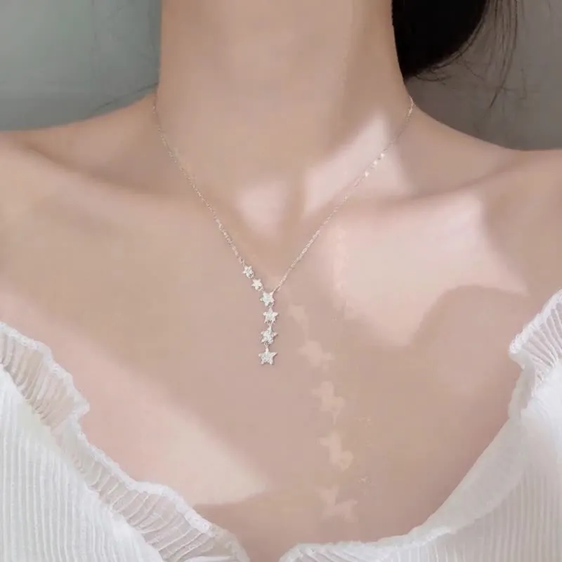 Di Su Xing 925 Sterling Silver Zircon Necklaces Women's-1