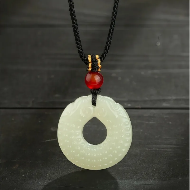 Di Su Xing Hetian Jade Pendants White Jade Women's-4