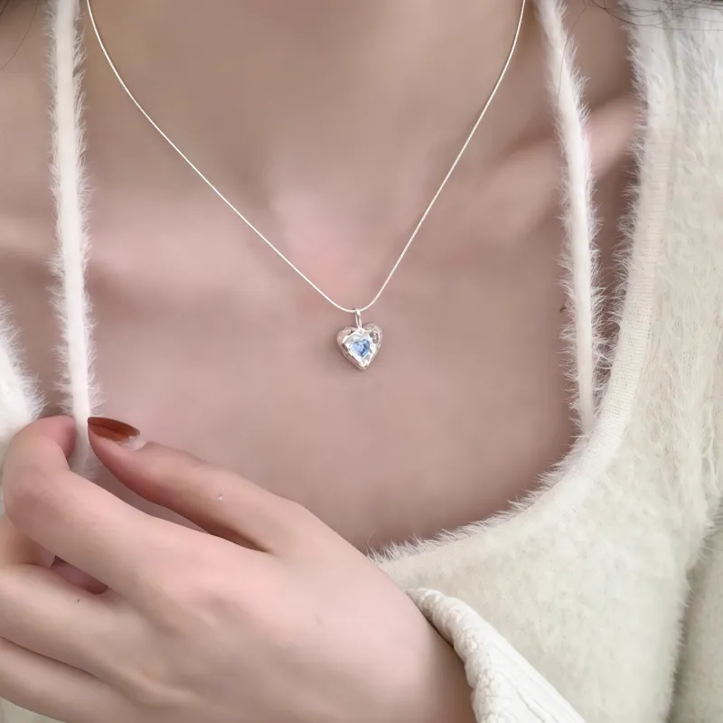 Di Su Xing 925 Silver Zircon Necklaces Women's-2