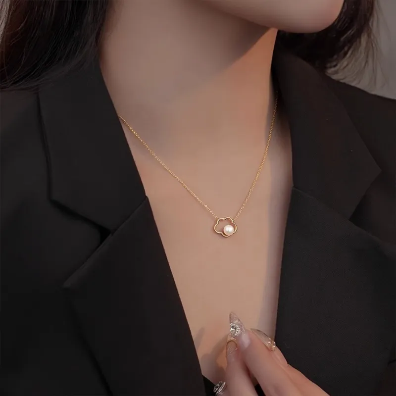 Di Su Xing 925 Silver Imitation Pearl Necklaces Women's-10