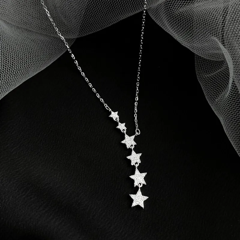 Di Su Xing 925 Sterling Silver Zircon Necklaces Women's-4
