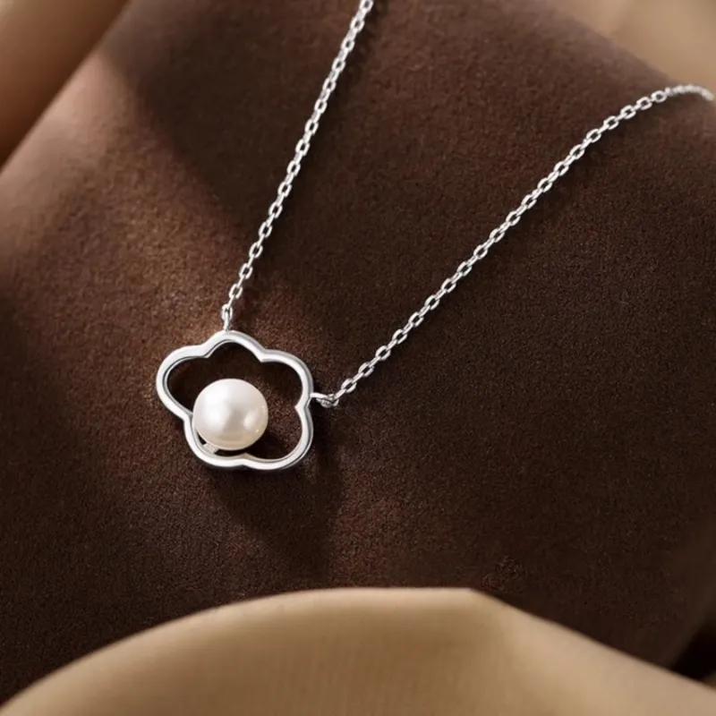 Di Su Xing 925 Silver Imitation Pearl Necklaces Women's-2