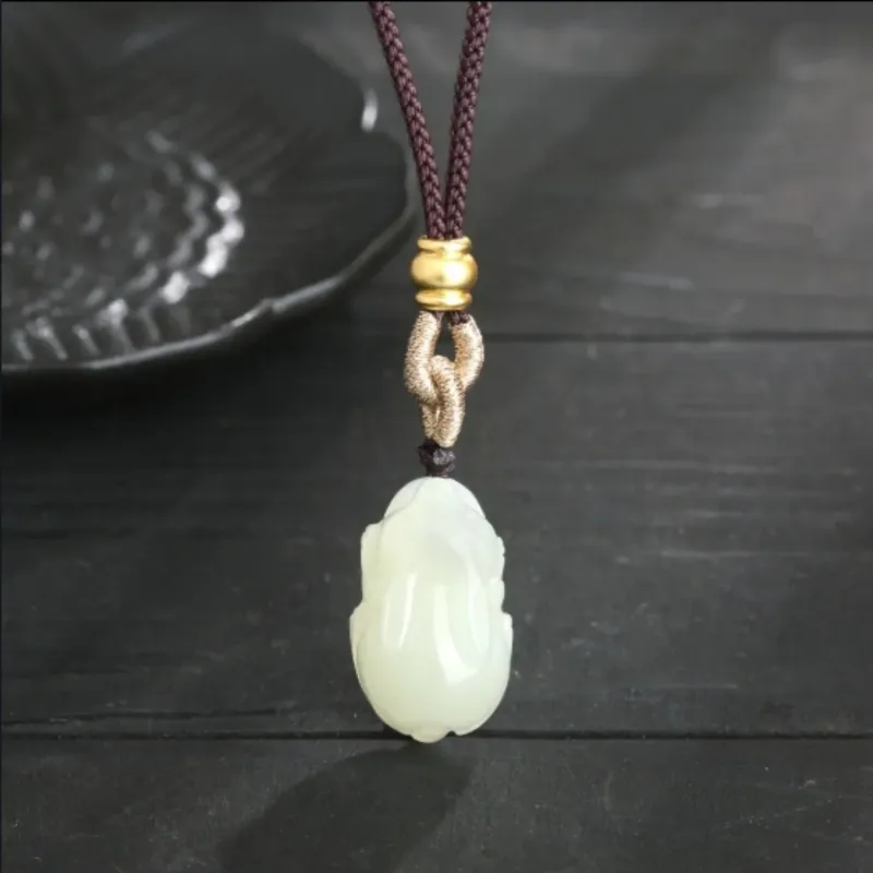 Di Su Xing Hetian Jade Pendants White Jade Women's-3