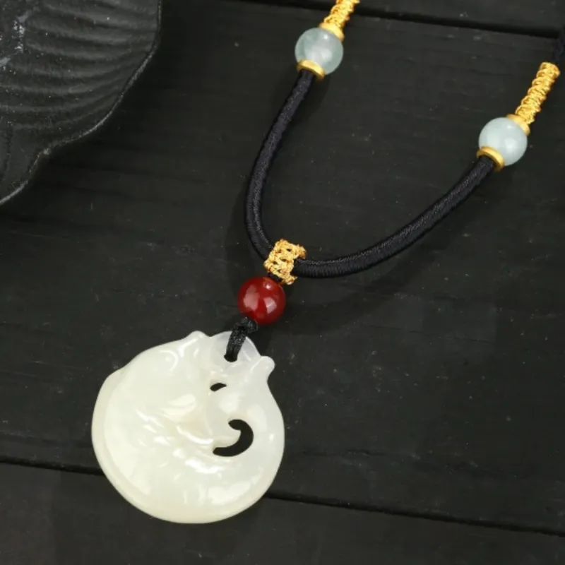 Di Su Xing Pendants White Jade Women's-10