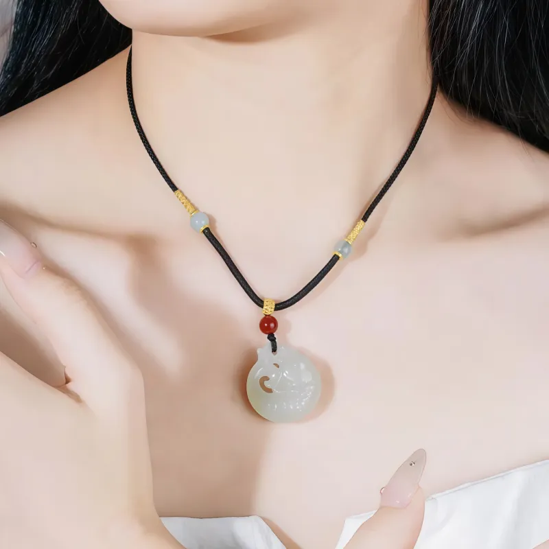 Di Su Xing Pendants White Jade Women's-7