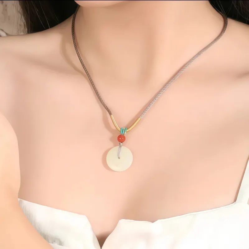 Di Su Xing Pendants White Jade Women's-1