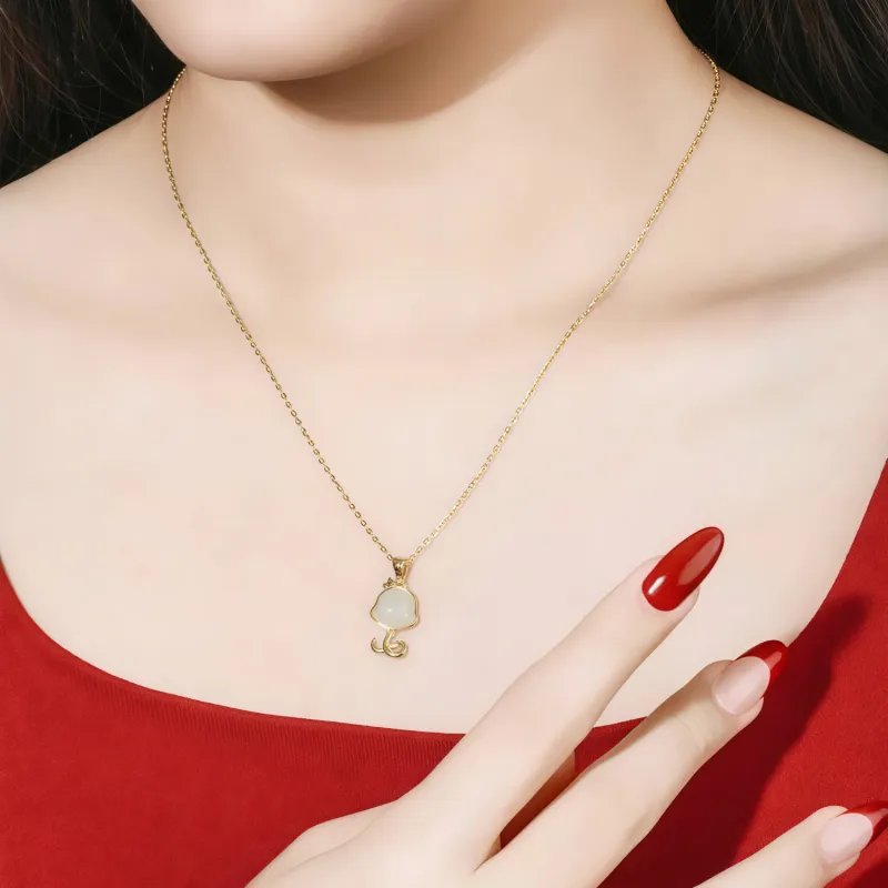Di Su Xing Pendants White Jade Women's-1