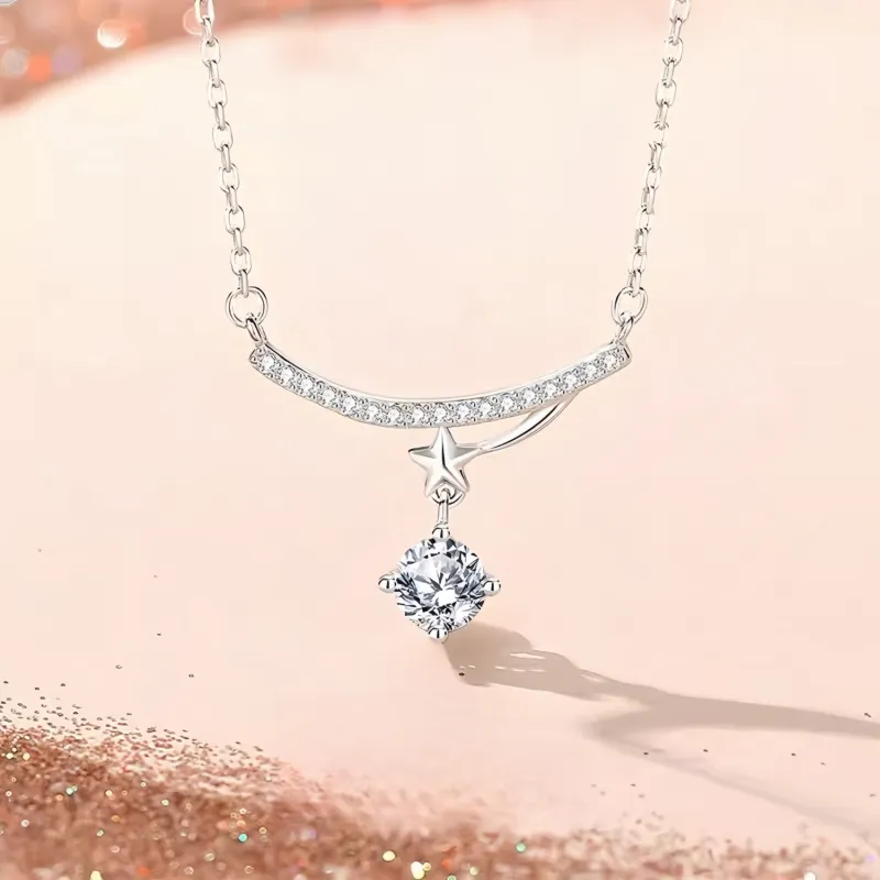 Di Su Xing 925 Sterling Silver Zircon Necklaces Women's-5
