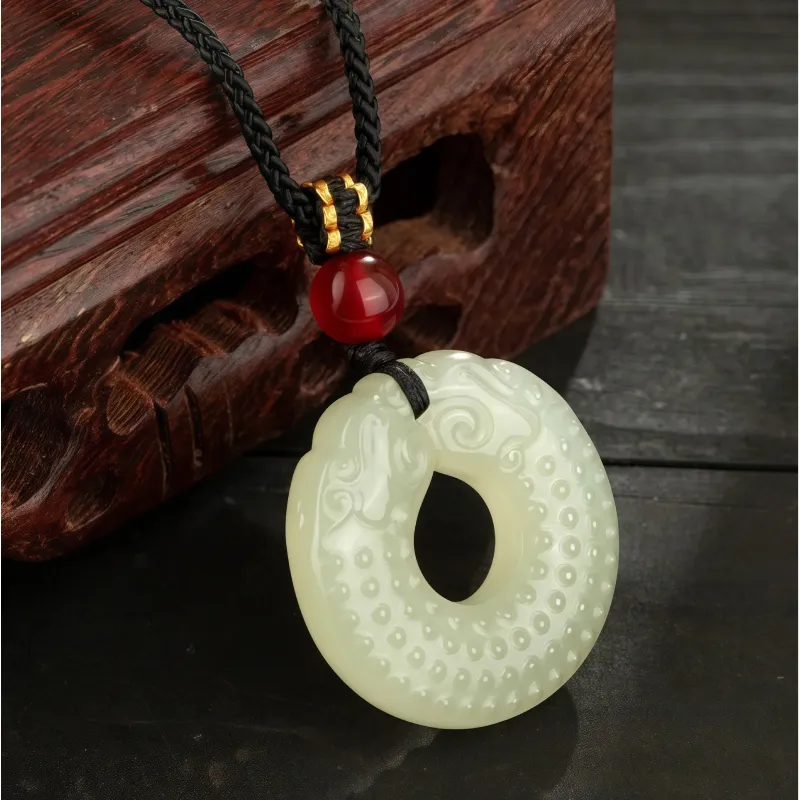 Di Su Xing Hetian Jade Pendants White Jade Women's-3