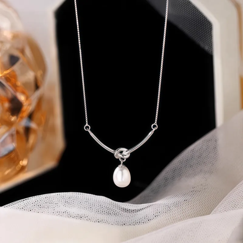 Di Su Xing 925 Silver Pearls Necklaces Women's-4