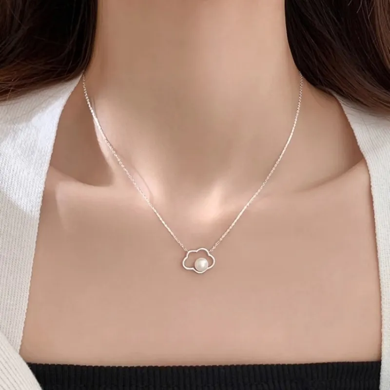 Di Su Xing 925 Silver Imitation Pearl Necklaces Women's-1