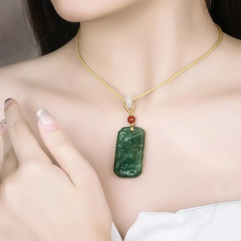 Di Su Xing Hetian Jade Pendants White Jade Women's-1
