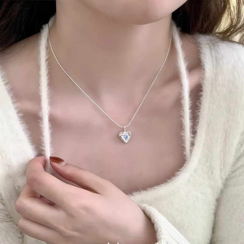 Di Su Xing 925 Silver Zircon Necklaces Women's-3