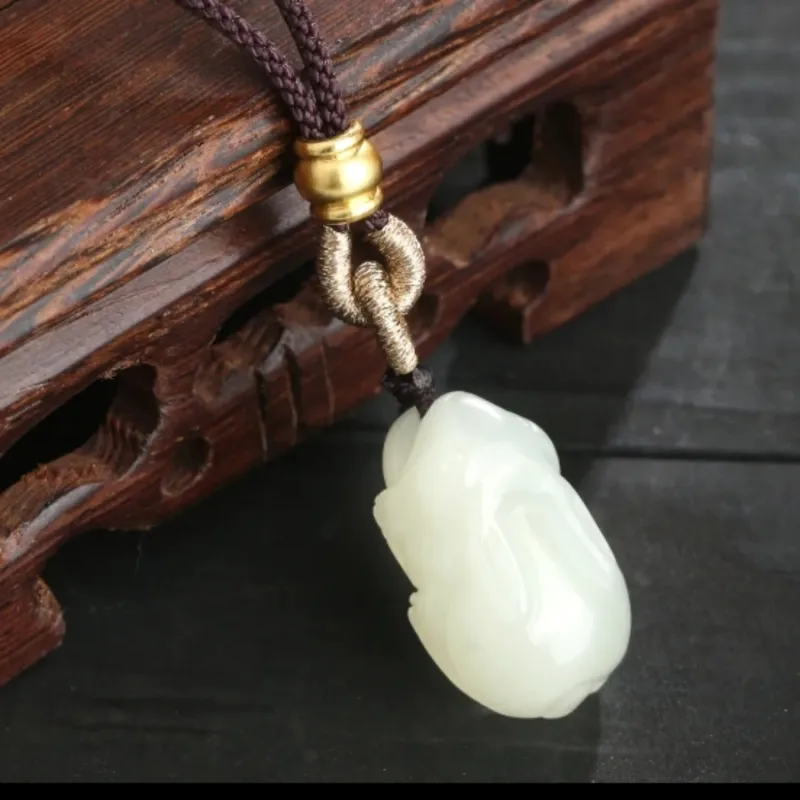Di Su Xing Hetian Jade Pendants White Jade Women's-4