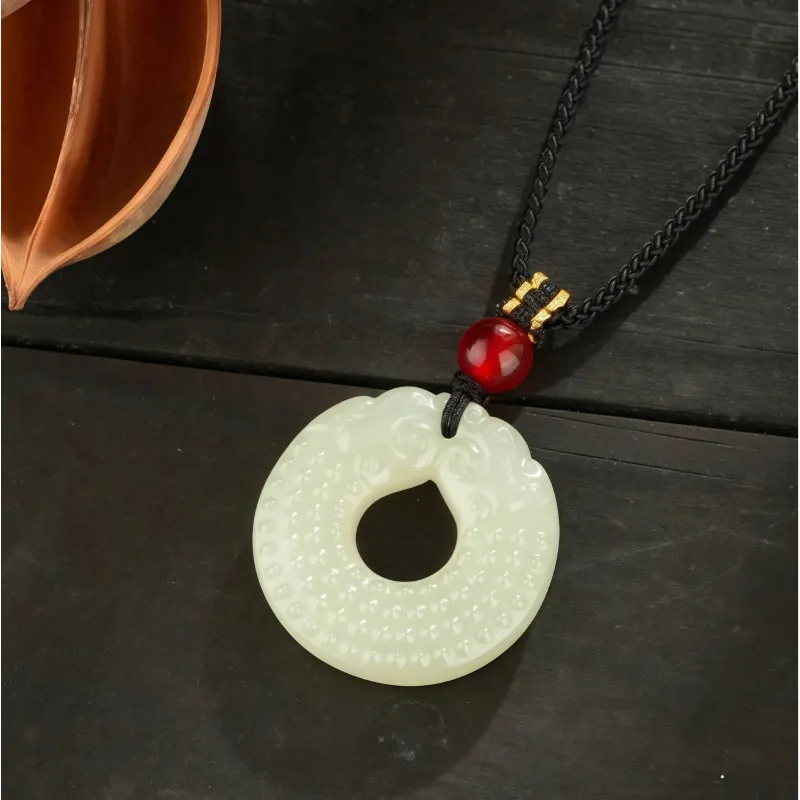 Di Su Xing Hetian Jade Pendants White Jade Women's-2