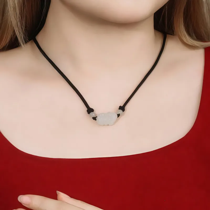 Di Su Xing Hetian Jade Pendants White Jade Women's-1