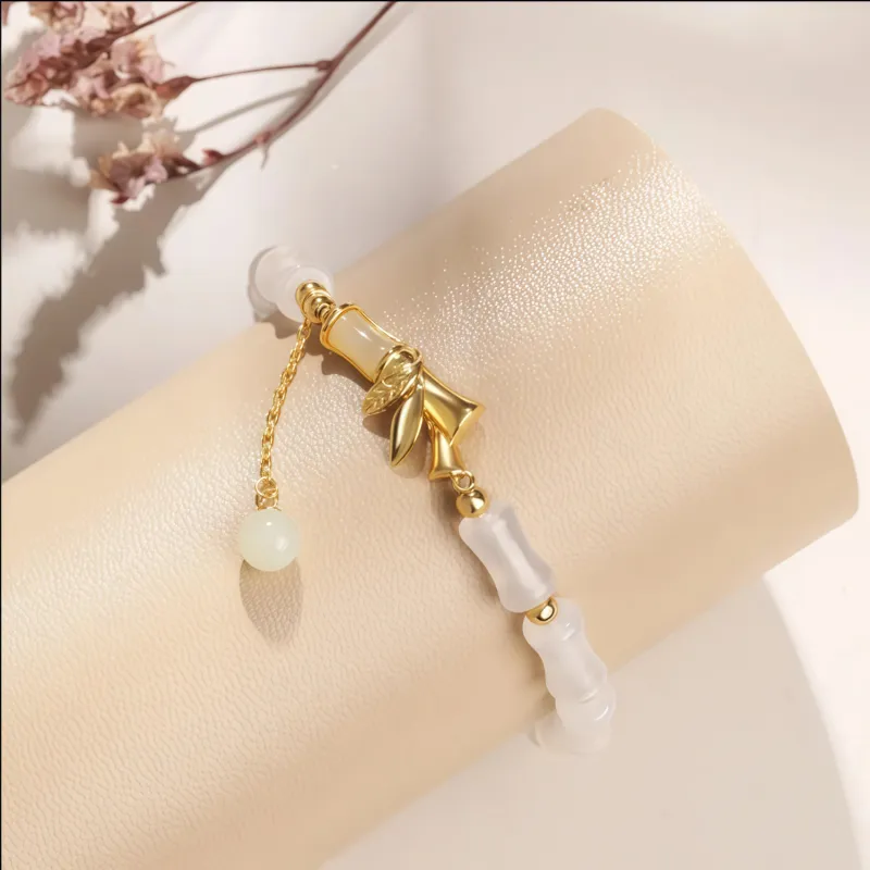Di Su Xing Hetian Jade Bracelets White Jade Women's-5