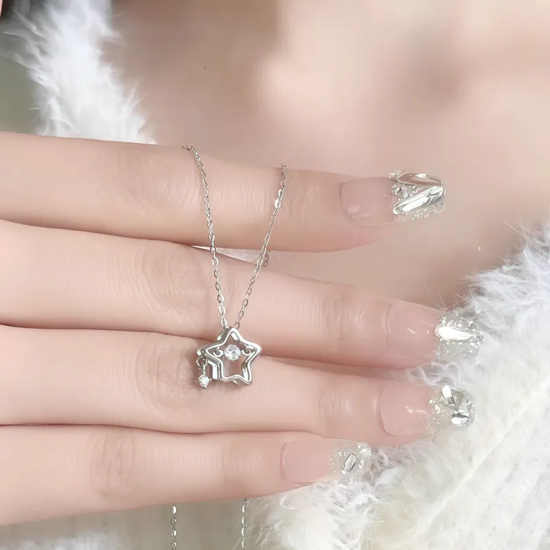 Di Su Xing 925 Silver Zircon Necklaces Women's-1