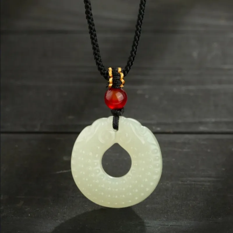 Di Su Xing Hetian Jade Pendants White Jade Women's-5