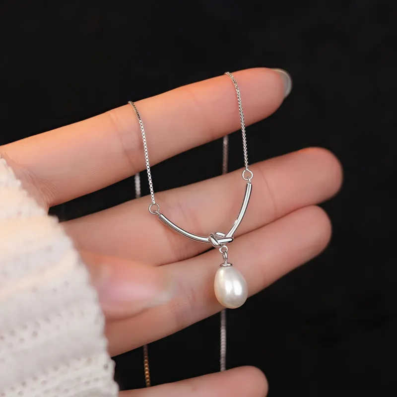 Di Su Xing 925 Silver Pearls Necklaces Women's-5