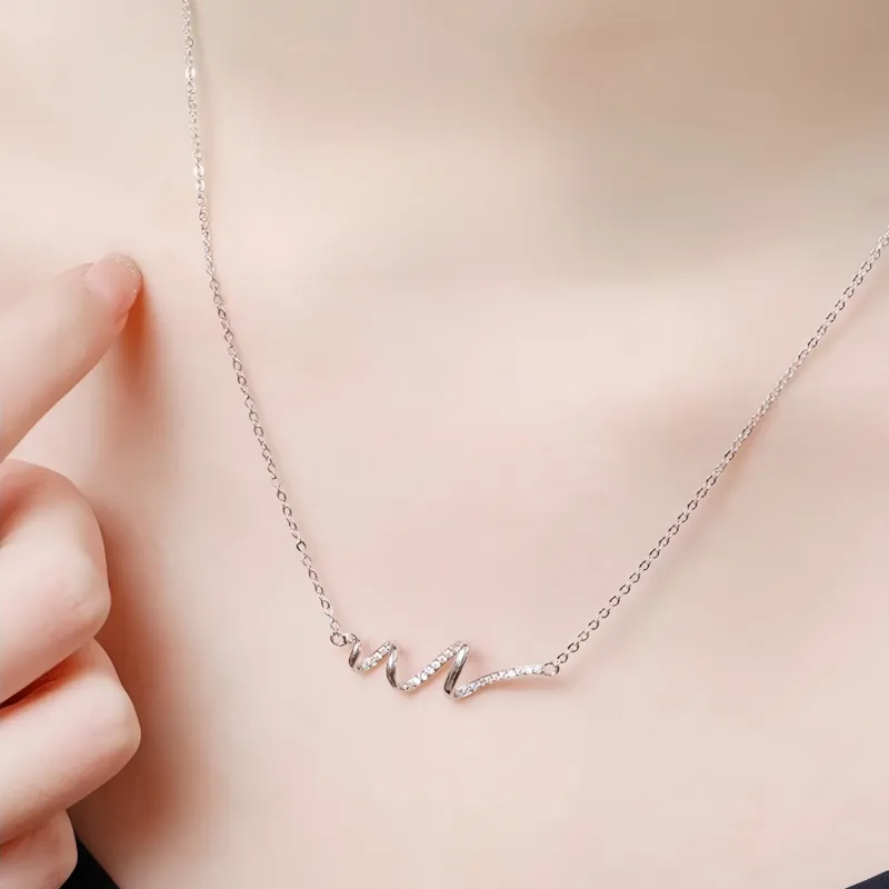Di Su Xing 925 Sterling Silver Zircon Necklaces Women's-2