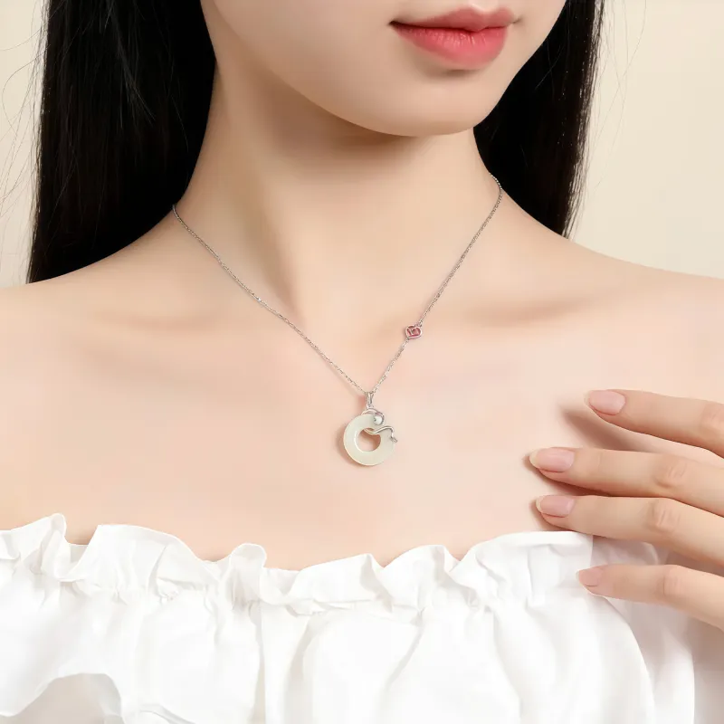 Di Su Xing Pendants White Jade Women's-1