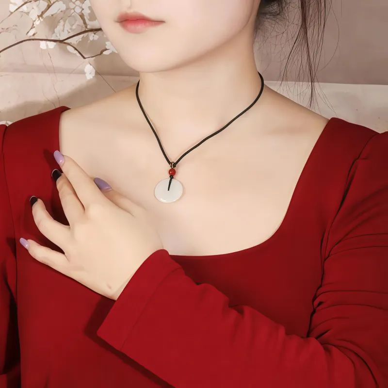 Di Su Xing Pendants White Jade Women's-1