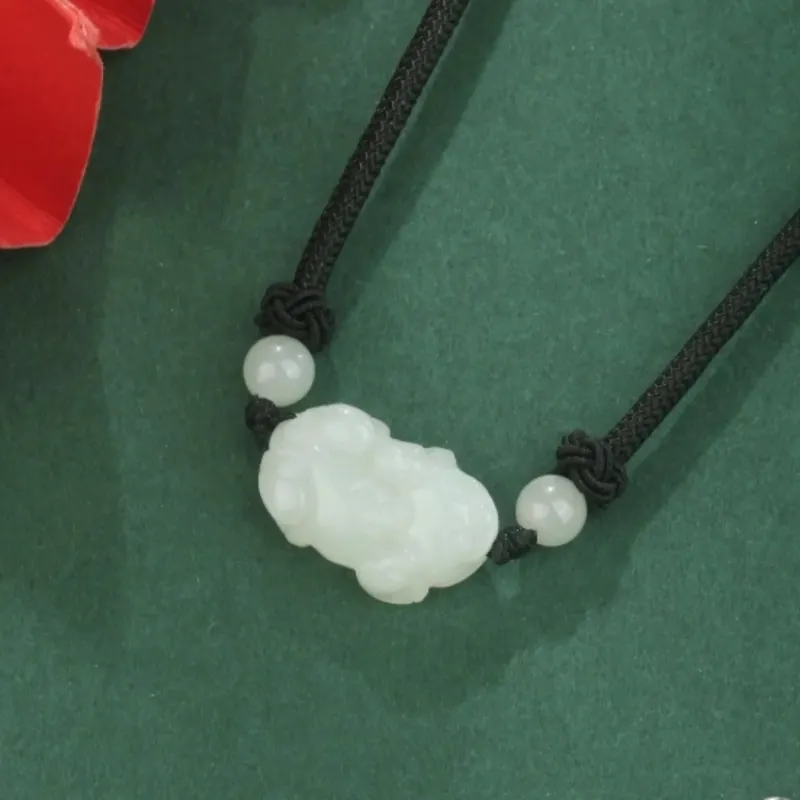 Di Su Xing Hetian Jade Pendants White Jade Women's-3