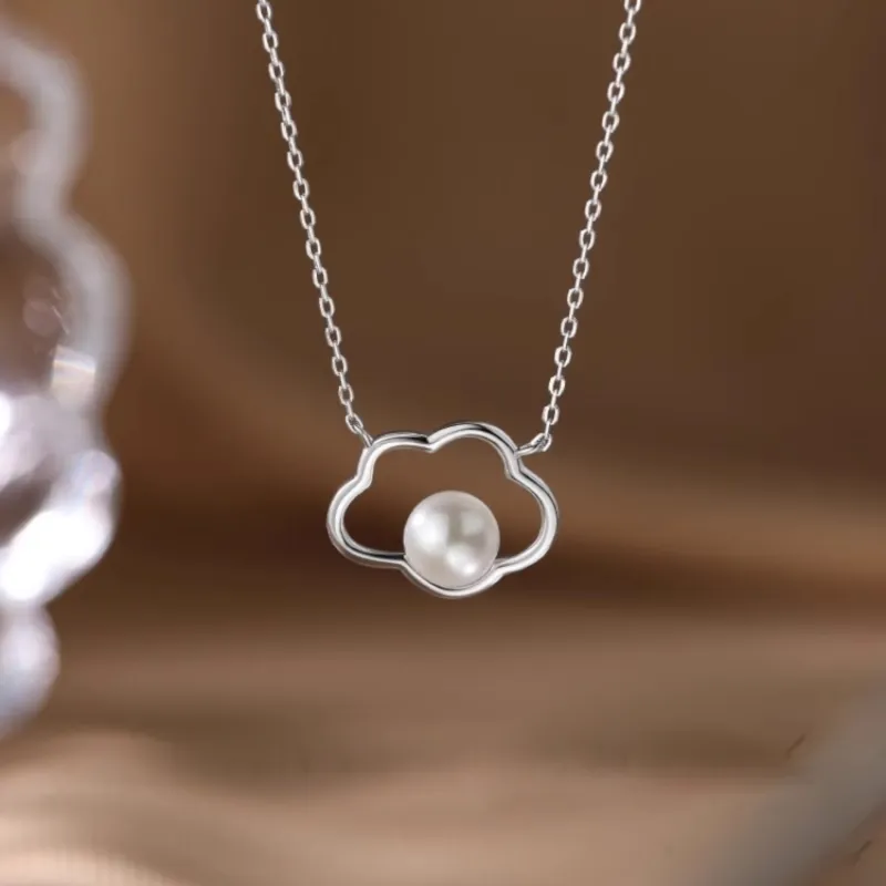 Di Su Xing 925 Silver Imitation Pearl Necklaces Women's-5