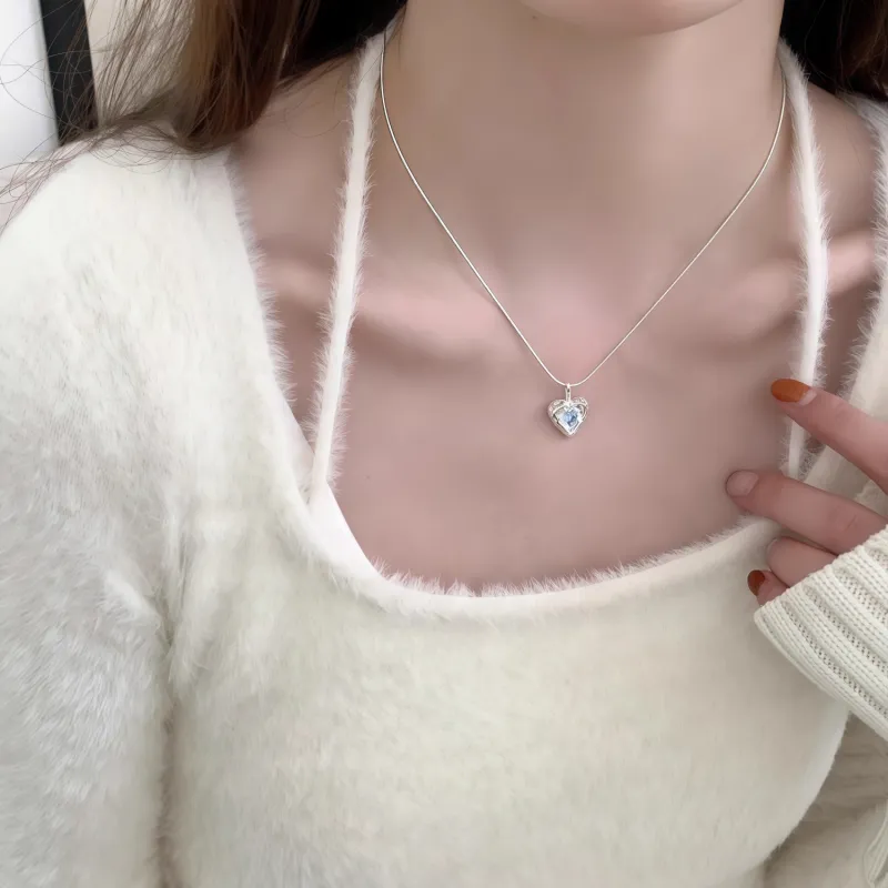Di Su Xing 925 Silver Zircon Necklaces Women's-1