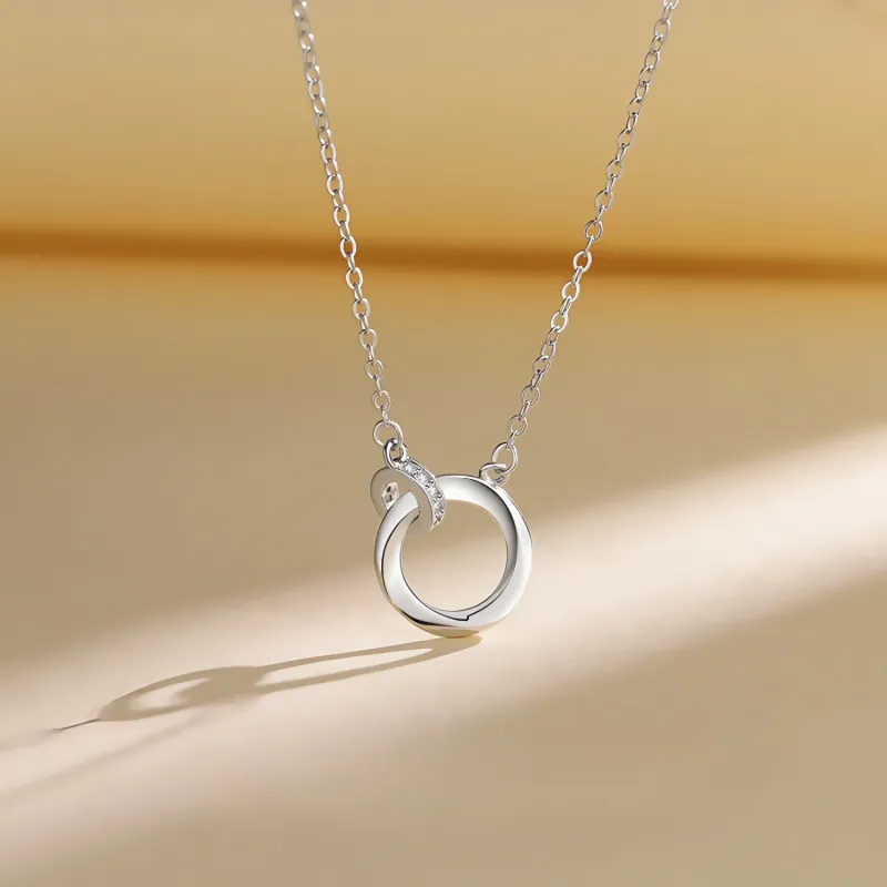 Di Su Xing 925 Silver Zircon Necklaces Women's-4