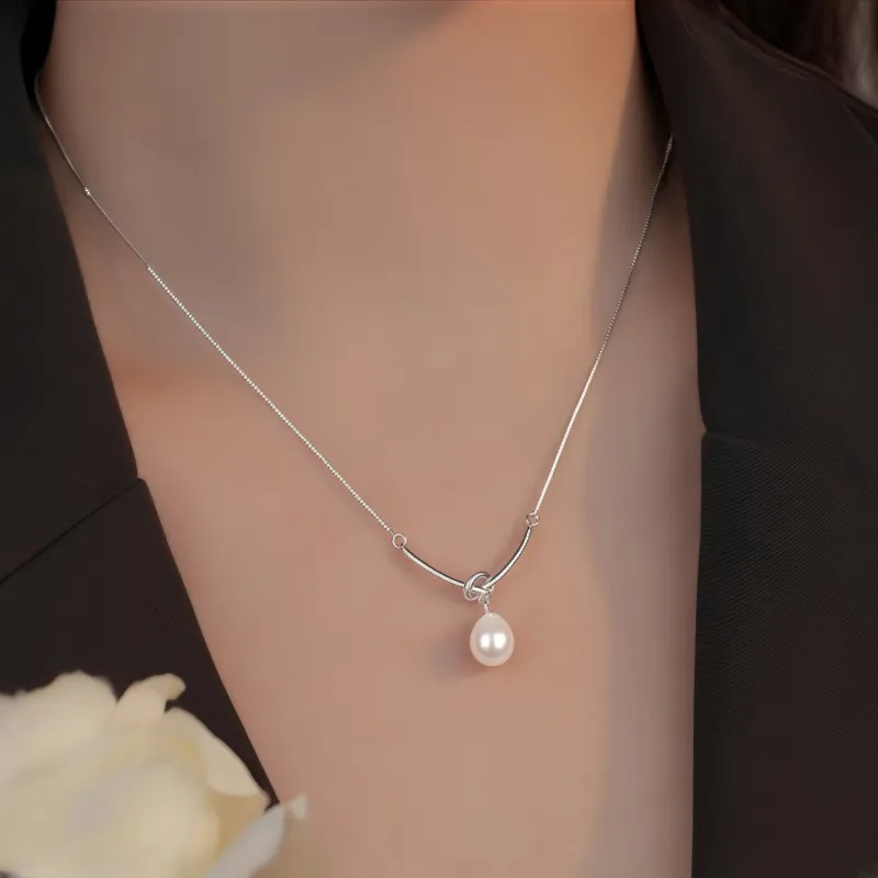 Di Su Xing 925 Silver Pearls Necklaces Women's-1