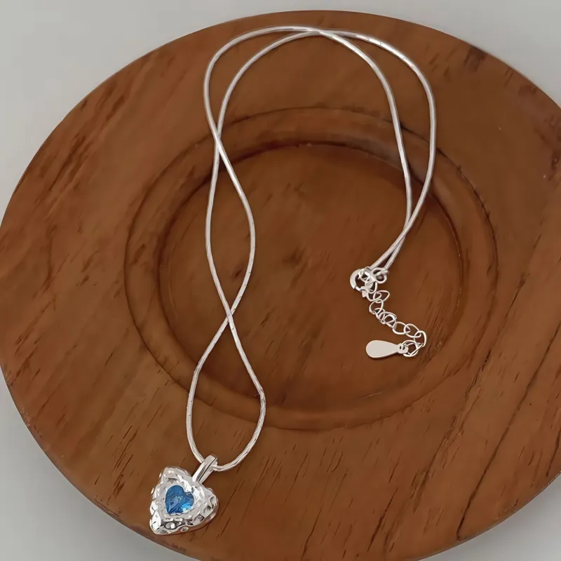 Di Su Xing 925 Silver Zircon Necklaces Women's-4