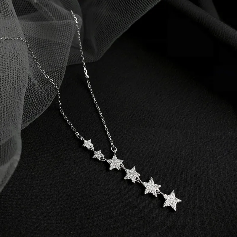 Di Su Xing 925 Sterling Silver Zircon Necklaces Women's-5