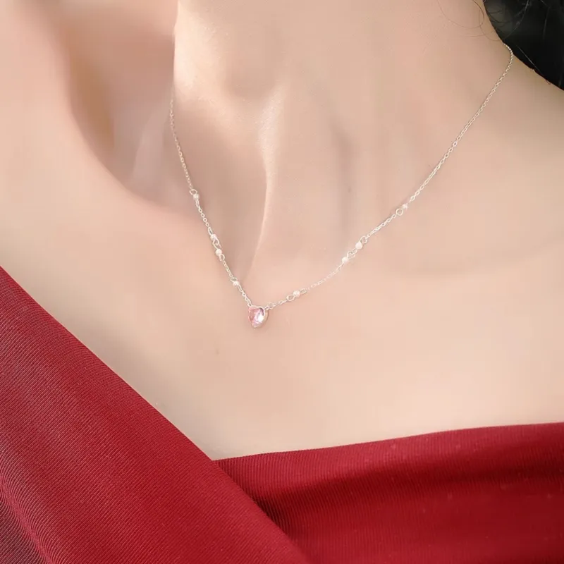 Di Su Xing 925 Sterling Silver Shell Pearl Zircon Necklaces Women's-1