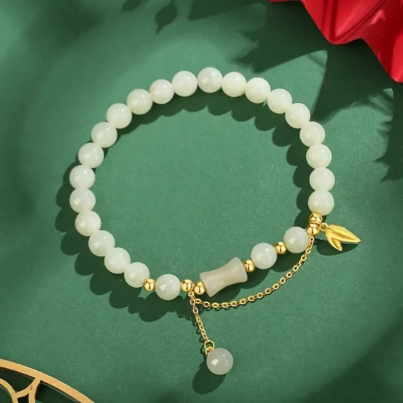 Di Su Xing Bracelets White Jade Women's-2