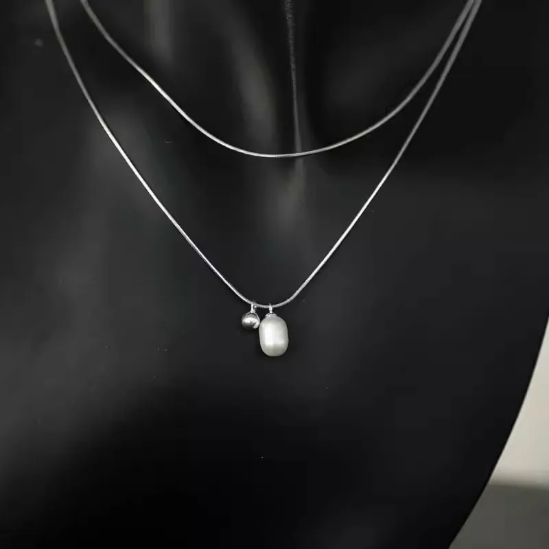 Di Su Xing 925 Silver Pearls Necklaces Women's-4