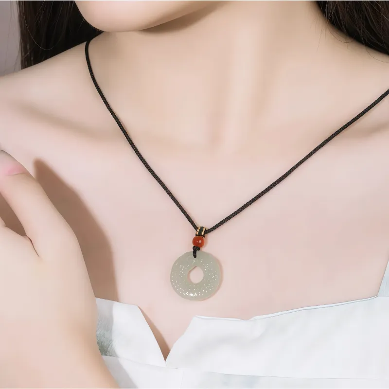 Di Su Xing Hetian Jade Pendants White Jade Women's-5