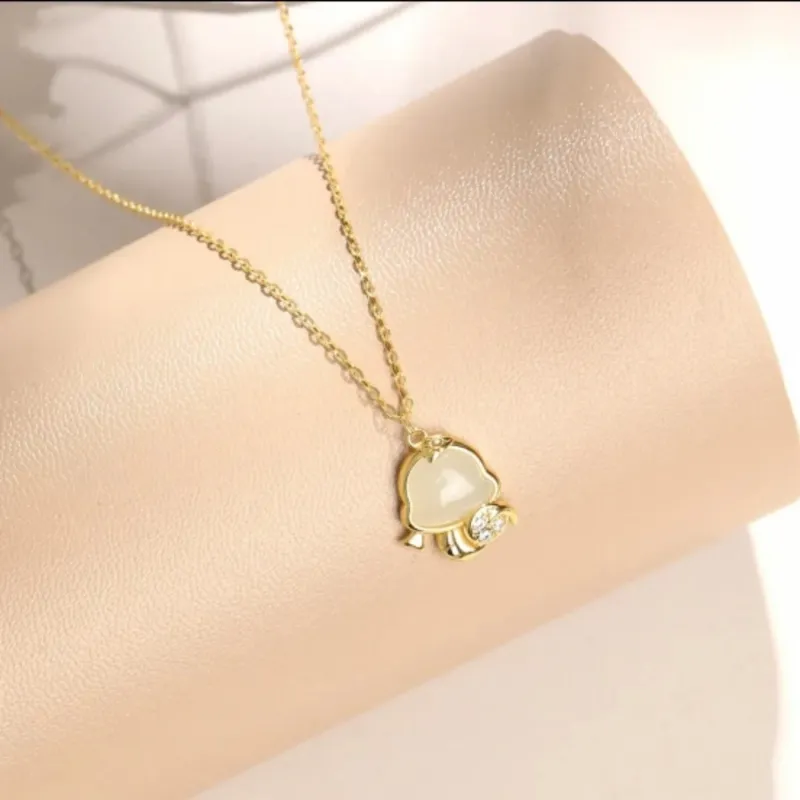 Di Su Xing Hetian Jade Pendants White Jade Women's-3