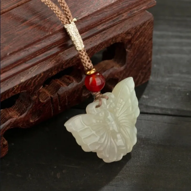 Di Su Xing Hetian Jade Pendants White Jade Women's-3