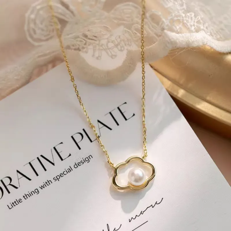 Di Su Xing 925 Silver Imitation Pearl Necklaces Women's-13