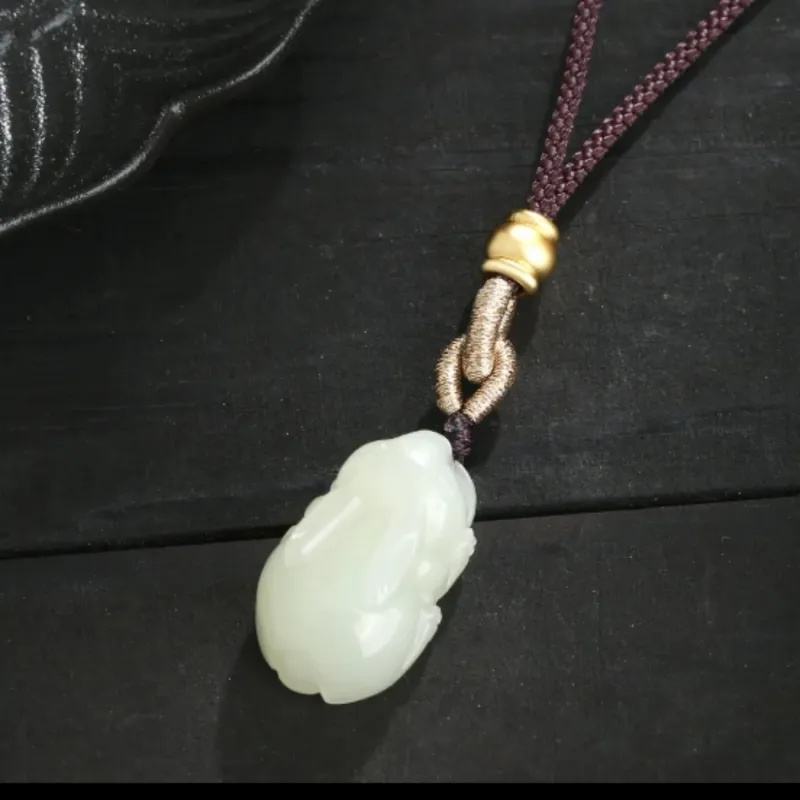 Di Su Xing Hetian Jade Pendants White Jade Women's-5