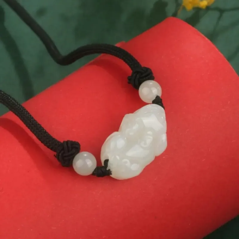 Di Su Xing Hetian Jade Pendants White Jade Women's-5
