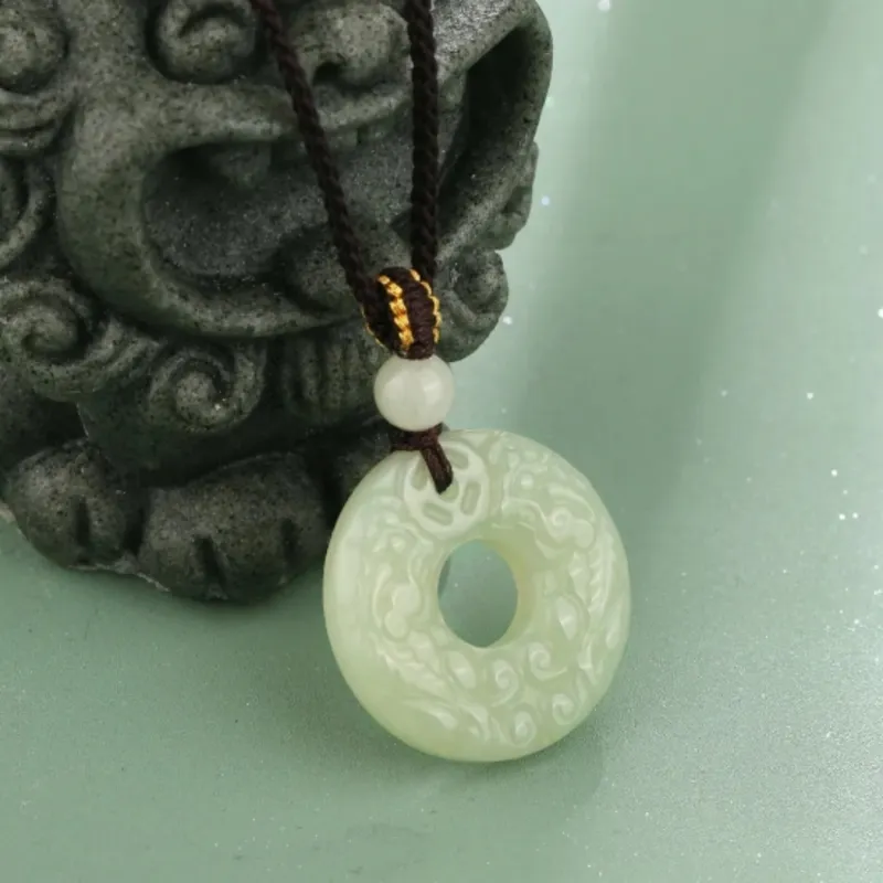 Di Su Xing Hetian Jade Pendants White Jade Women's-2