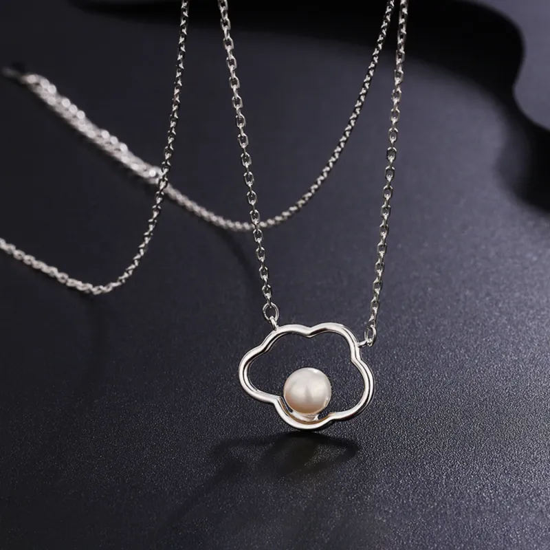 Di Su Xing 925 Silver Imitation Pearl Necklaces Women's-12