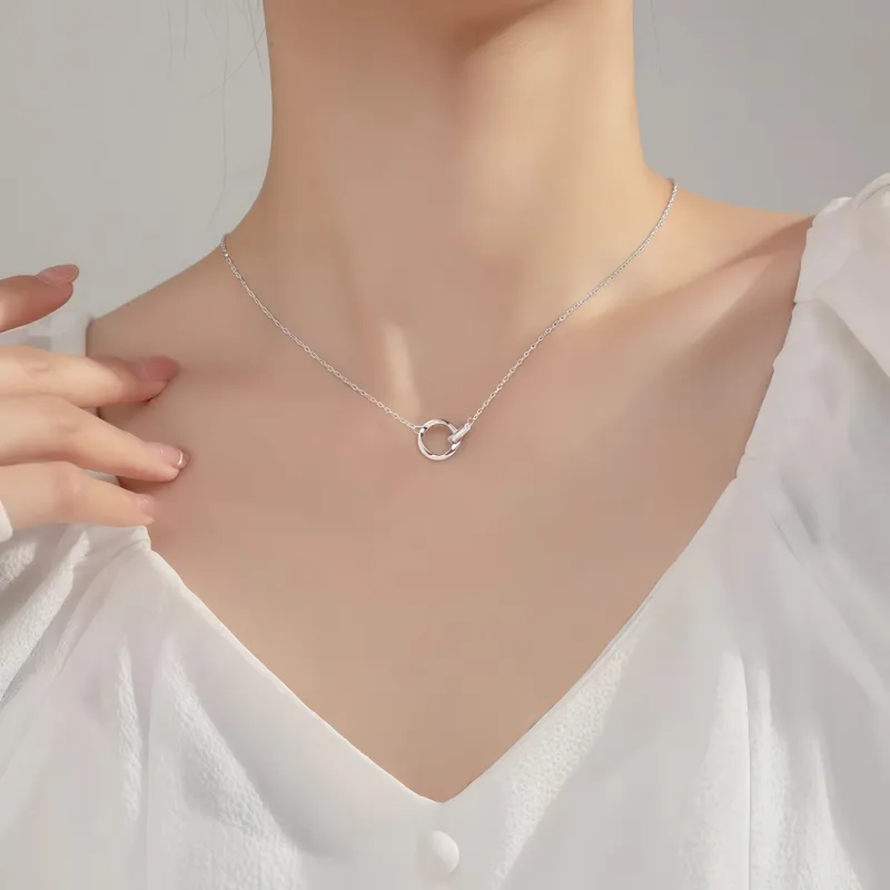 Di Su Xing 925 Silver Zircon Necklaces Women's-1