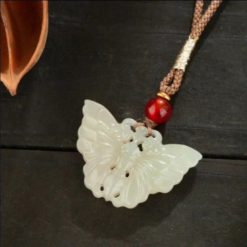 Di Su Xing Hetian Jade Pendants White Jade Women's-4